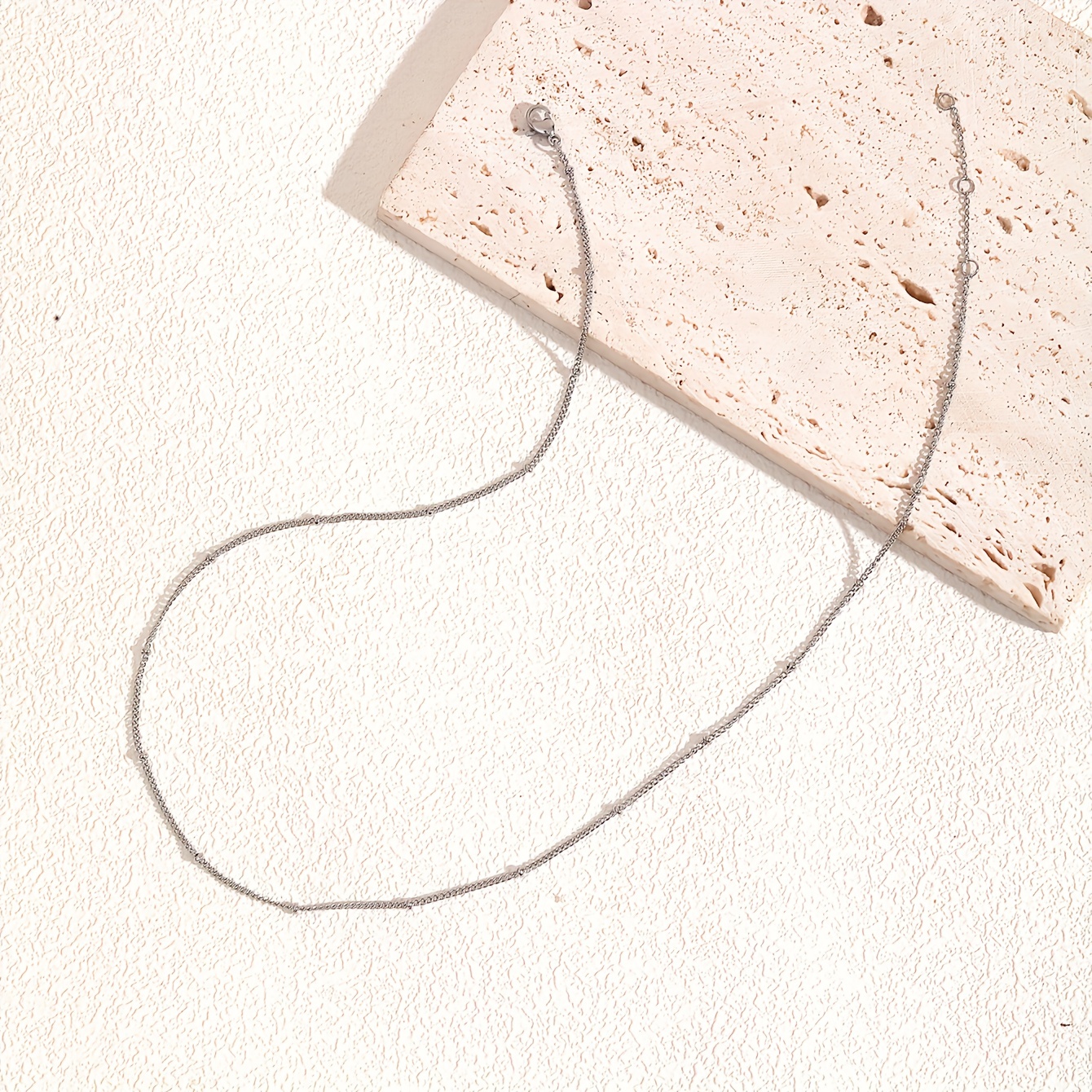 Women's Minimalist Stainless Steel Necklace Golden Tone Delicate Chain